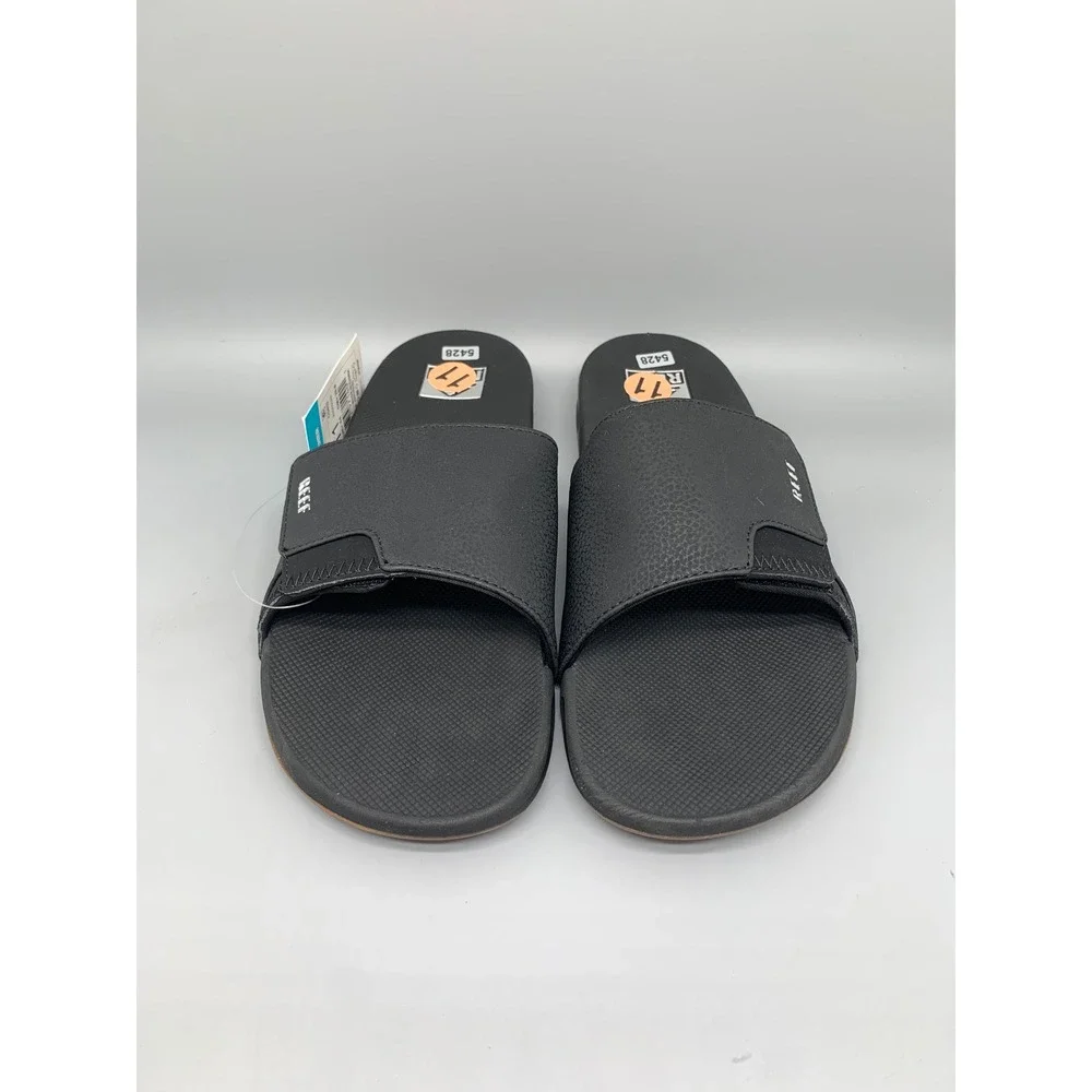 Reef Fanning Slide Black Silver Sandals CI3632 Men's Sz 11 NEW